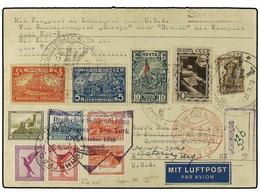 1183 RUSIA. 1933. Registered Envelope To New York From Leningrad With Mixed Russian And German Issues (11 Values) Tied B - Autres & Non Classés