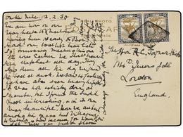 1186 SUDAN. 1930 (13-2). ON THE NILE To LONDON. Postcard Franked With <B>5 Mil.</B>(2) By <I>'Retta' </I>cancel. Sent Fr - Other & Unclassified