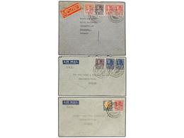 1197 TAILANDIA. 1936-39. Three <B>AIR MAIL</B> Covers, All With <B>K.C.M</B> <B>AIRWAYS</B>. - Other & Unclassified