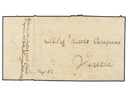 1201 TURQUIA. 1756 (June 3). SMYRNE To VENEZIA. Entire Letter Endorsed <I>'Dispacho Publico'</I> And Sent Via CONSTANTIN - Altri & Non Classificati