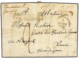 1212 ESTADOS UNIDOS. 1831 (Jan 4). Entire Letter Written From BARDSTOWN, Kentucky (65 Kms S.E. Of Louisville) To FRANCE  - Autres & Non Classés