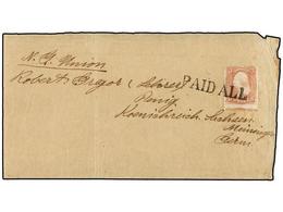 1215 ESTADOS UNIDOS. (1860 CA.). WRAPER Send To GERMANY With <B>3 Cts.</B> Red Tied By Lineal <B>PAID ALL</B>, Arrival O - Other & Unclassified