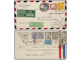 1224 ESTADOS UNIDOS. 1928-31. <B>SCADTA.</B> Four Covers From USA To COLOMBIA With Mixed Frankings <B>USA+SCADTA</B> Sta - Other & Unclassified
