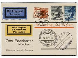 1252 ZEPPELIN. 1931 (11-VII). <B>AUSTRIA. </B>WIEN To GERMANY Via <B>GRAF ZEPPELIN</B> Special Flight Mark, Arrival On F - Other & Unclassified