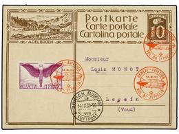 1258 ZEPPELIN. 1930 (14-IX). <B>SWITZERLAND. </B>GENEVE To ZURICH Via <B>GRAF ZEPPELIN</B> Special Flight Mark, Arrival  - Other & Unclassified