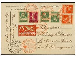 1260 ZEPPELIN. 1930 (14-IX). <B>SWITZERLAND. </B>GENEVE To ZURICH Via <B>GRAF ZEPPELIN</B> Special Flight Mark, Arrival  - Other & Unclassified