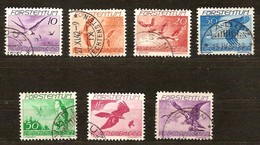 Liechtenstein 1939 Yvertn° PA LP 17-23 (°) Oblitéré Used Cote 45 Euro Faune Oiseaux Vogels Birds - Luchtpostzegels