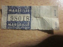 COMPAGNIE G MARSEILLE 2 TICKET EX 1 à 2 TITRE DE TRANSPORT-BUS TRAMWAY TROLLEY-BUS--Titres De Transport-Tickets Simples - Europa