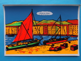 83 : TOULON : LE PORT , (CARTE VELOURS) ,C.P.M. , Carte En Très Bon état , - Toulon