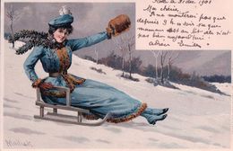 Mailick Alfred, Partie De Luge, Litho (31.12.1901) - Mailick, Alfred