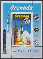 GRENADA :1971: Y.BF16 Dentelled/neuf/MNH:## The Launching To The Moon Of APOLLO ##:AERONAUTICS,SPACE TRAVEL,ROCKET,MOON, - Autres & Non Classés