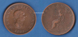 GREAT BRITAIN 1807  GEORGE III  ½d. HALFPENNY  COPPER  VERY GOOD  CONDITION - Otros & Sin Clasificación