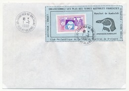 FRANCE => Enveloppe Porte Timbre Artisanal "Collectionnez Les Plis Des Terres Australes" 35 Chartres De Bretagne 1988 - Brieven En Documenten