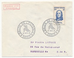 FRANCE => Enveloppe Scotem - Cachet Secondaire Timbre FRANKLIN - Salon De L'Enfance 10 Nov 1956 Paris - 1950-1959