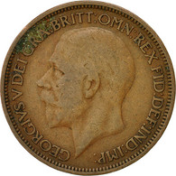 Monnaie, Grande-Bretagne, George V, 1/2 Penny, 1927, TB+, Bronze, KM:824 - C. 1/2 Penny