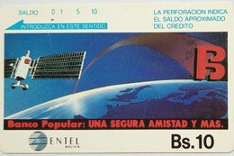 Entel Bolivia Bs 10 Banco Popular Del Peru - Bolivie