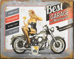 Superbe Plaque En Métal : - Best Garage For Motorcycles - Tin Signs (after1960)