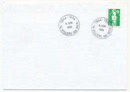 FRANCE - Enveloppe - Cachet Temporaire "1944-1994 - 6 Juin 1994 - 14 VILLERS-SUR-MER - Guerre Mondiale (Seconde)