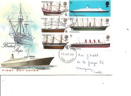 Bateaux ( FDC De Grande-Bretagne De 1969 Voyagé à Voir) - Ships