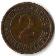 Pièce De Monnaie  2 Pfennig  1924 A - 2 Renten- & 2 Reichspfennig