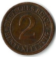 Pièce De Monnaie  2 Pfennig  1924 A - 2 Rentenpfennig & 2 Reichspfennig