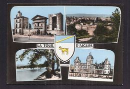 CPSM 84 - LA TOUR-d'AIGUES - TB CP Multivue Dont Vue Générale , Château , Lac , Etc... - La Tour D'Aigues