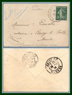 France EP Env. SC C1B Obl Marseille St Charles Paquebot 1914 > Cerisy La Salle Par St Lô TB - Maritime Post