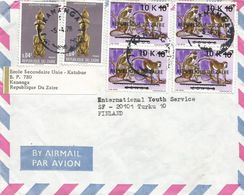 Zaire DRC Congo 1978 Kananga 10k Monkey Overprint Michel 539 Statue Cover - Used Stamps