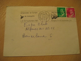 BURGOS 1983 DIVING Europa Championship Trampolin Saut Jump Swimming Cancel Cover SPAIN - Buceo