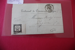 30 Cent. Taxe Bord De Feuille Préoblitéré De Lyon 1879 - 1859-1959 Covers & Documents