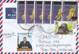 DRC Congo 2007 Kamina WWF Gorilla 20FC Prehistory Scutellosaurus 25 FC Overprint President Kabila Cover - Covers & Documents