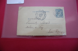 1887 Carte Lettre Sage Obl. Ambulant St-Nazaire èa Chateaubriant - Railway Post