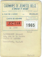 Carte Membre. Caravanes De Jeunesse Belge. 1965. Bruxelles.Camping. - Camping