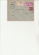 LETTRE RECOMMANDEE  AFFRANCHIE N° 189 + 369- 2 EXEMPLAIRES - OBLITERE CAD LANGON -GIRONDE 1937 - Bolli Manuali