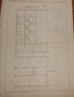 Plan De Chauffage Général à Air Chaud Avec Ventilation. Système Grouvelle.1860 - Travaux Publics