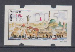 ISRAEL 1988 SIMA ATM AKKO 0.05 SHEKELS NUMBER 028 - Viñetas De Franqueo (Frama)