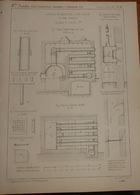 Plan D'un Appareil De Chauffage à L'air Chaud . Système Grouvelle.1860 - Obras Públicas