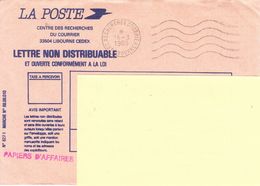 Enveloppe De Service De La Poste-centre De Recherche Du Courrier De Libourne-avec Flamme Correspondante De 1989 - Oblitérés