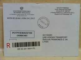 Poland Police Sent To Lithuania 2012 - Storia Postale