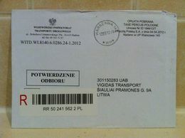 Poland  Police Sent To Lithuania 2012 - Cartas & Documentos