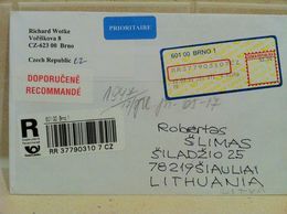 Czech Republic Sent To Lithuania 2011 - Cartas & Documentos