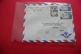 1953 Nice Pour Tripoli Lybie Tarif 50FFF Par Avion Avec Arrivée Au Verso - Postal Rates