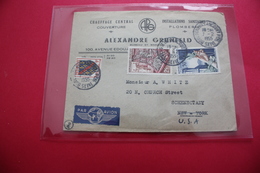 1955 Lettre Pour USA Par Avion Tarifée 76FF Dont 1FF Blason - Postal Rates