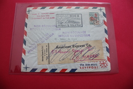 1965 30 Cent Coq Seul Sur Lettre De Nice Pour Italie Marque Non Réclamée Retour American Express Co Le Havre - Posttarife