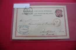 1878 Sur Carte Postale D'Allemagne Cad Belfort Rouge - Marques D'entrées