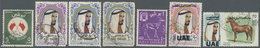 O Abu Dhabi: 1966/1972, Lot Of 23 Commercially Used Stamps (some With Inevitable Marks), Incl. 1972 UA - Abu Dhabi