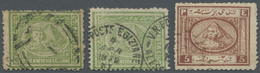 O/*/(*) Ägypten: 1867-1875: Group Of 39 Stamps Of Early Sphinx & Pyramid Issues, Used Or Unused, With 1867 5 - 1915-1921 Protectorat Britannique