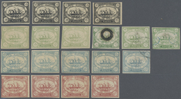 */(*)/O Ägypten - Suez-Kanal-Gesellschaft: 1868: Group Of 19 Stamps, Four Cancelled, Others Mint With Or W/o - Altri & Non Classificati