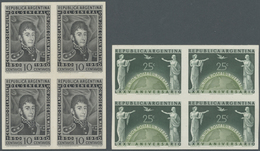 (*) Argentinien: 1918/1957, Collection Of 128 Imperforate Proofs On Ungummed Paper (many Blocks Of Four) - Andere & Zonder Classificatie