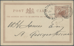 GA/Br/ Westaustralien: 1890/1905 (ca.), Group Of 17 Entires: Eight Unused Stationeries, Five Commercially U - Storia Postale